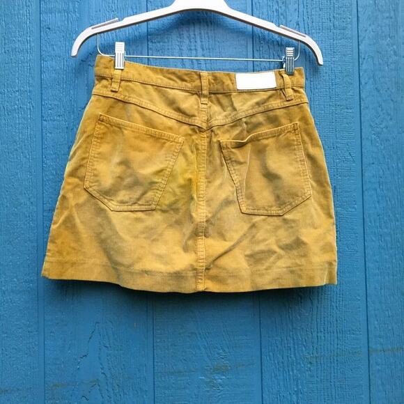 Re/Done Women's Size 29 Mustard Yellow Corduroy 70s Style Mini Skirt - Picture 7 of 7